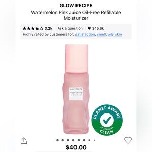 NEW Glow Recipe Watermelon Pink Juice Moisturizer